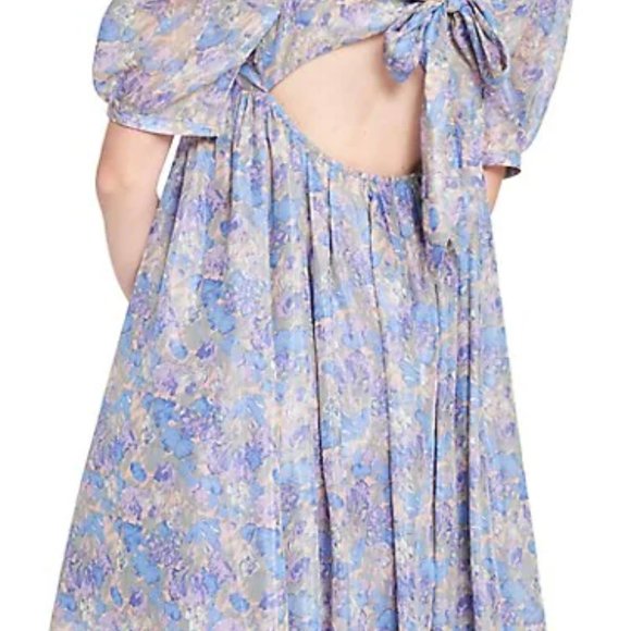 NWT ORGANZA FLOWER LILAC/BLUE "En Saison" DRESS - Picture 2 of 3